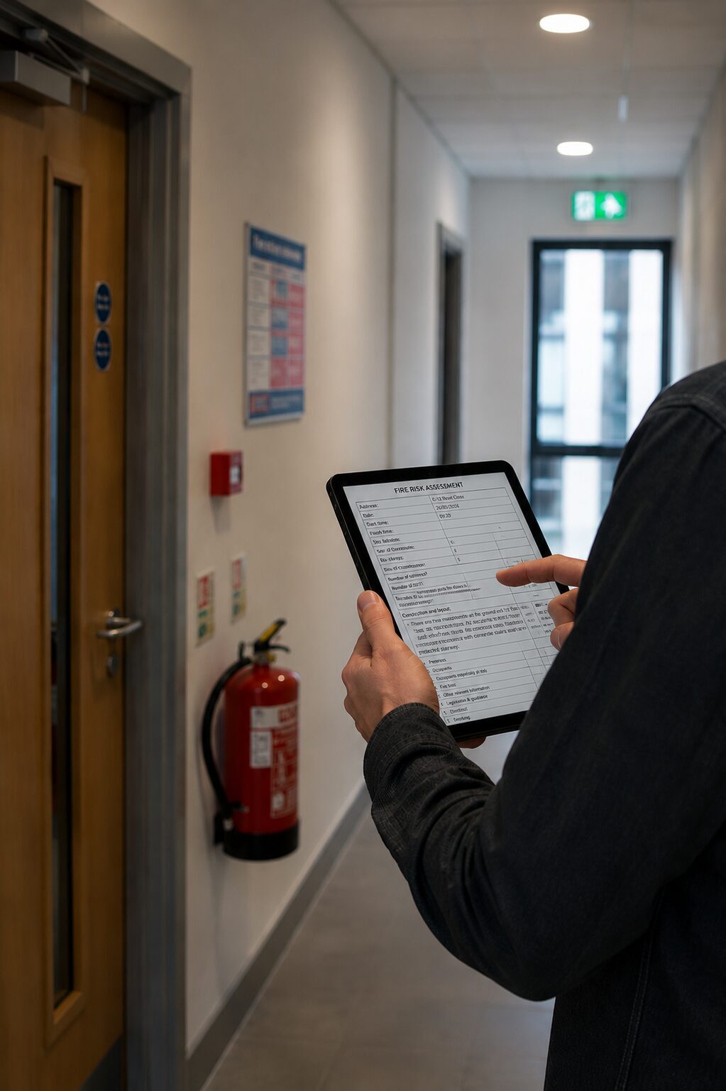 Fire Clear consultant carrying out a fire risk assessment
